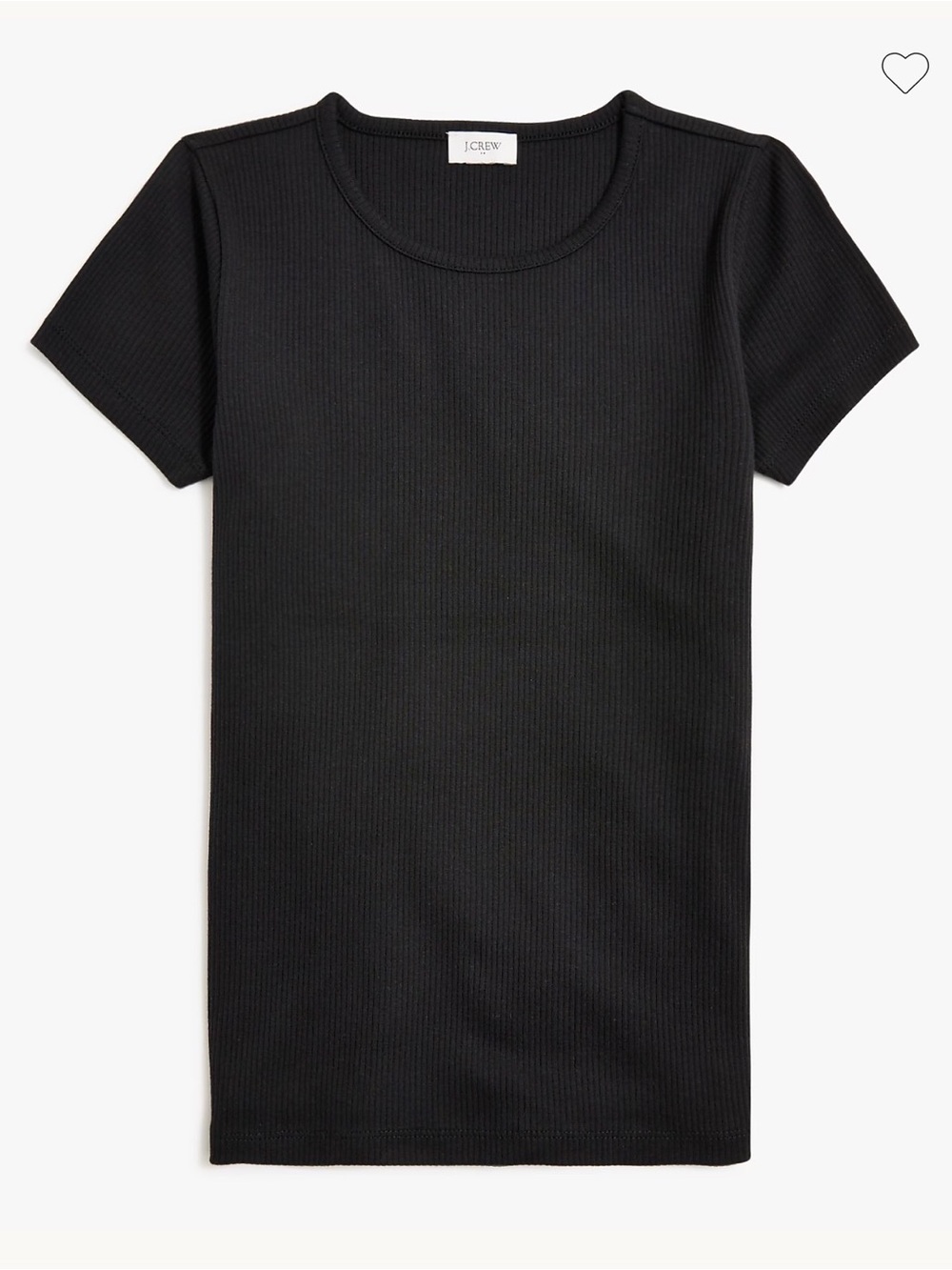 J. Crew Black Ribbed Short Sleeve Scoop Tee
